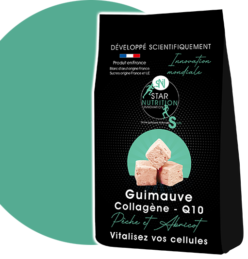 Packaging des guimauves pêche et abricot de la marque Innovation Food&Drinks